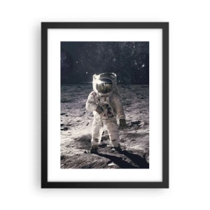 Affisch i svart ram - Hälsningar från månen - 30x40 cm