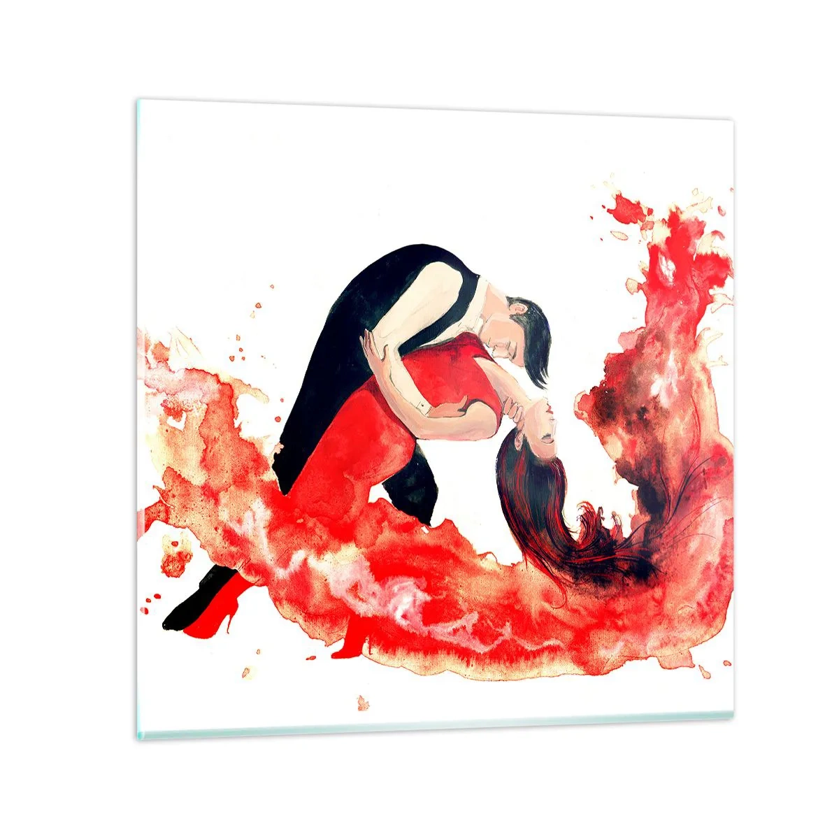 Glastavla - Bild på glas - Tango - den sensuella vågen - 40x40 cm