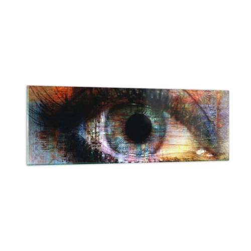 Glastavla - Bild på glas - Man kan titta in i själen - 90x30 cm