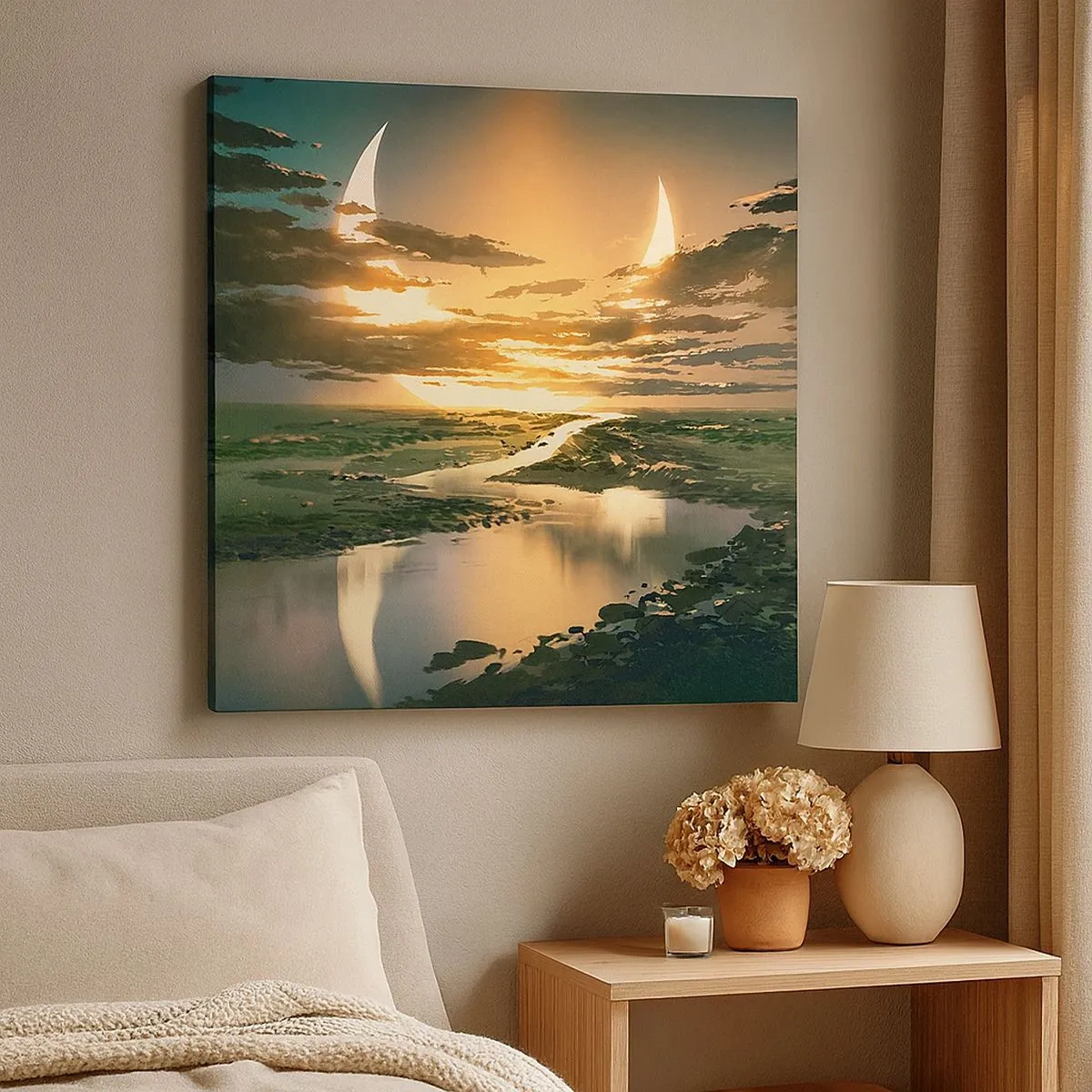 Canvastavla - Bild på duk - Någonstans i en avlägsen galax - 30x30 cm