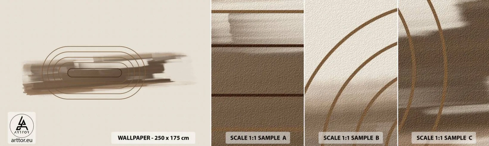 Fototapet Prov Standard Eco - Grå blåst - Abstraktion, Bit, Modern konst - 100x30 cm