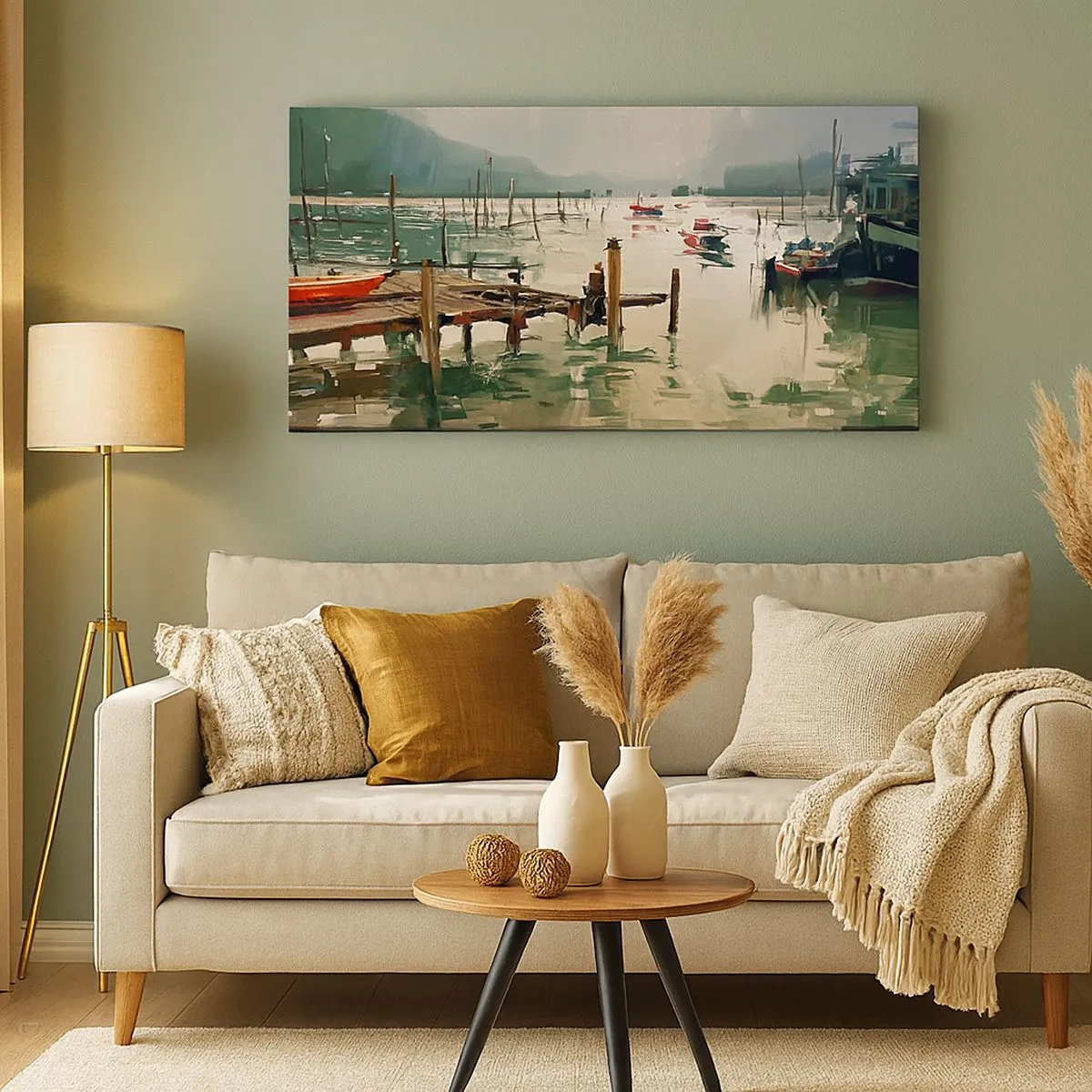 Canvastavla - Bild på duk - Täckt med smält måne - 100x40 cm