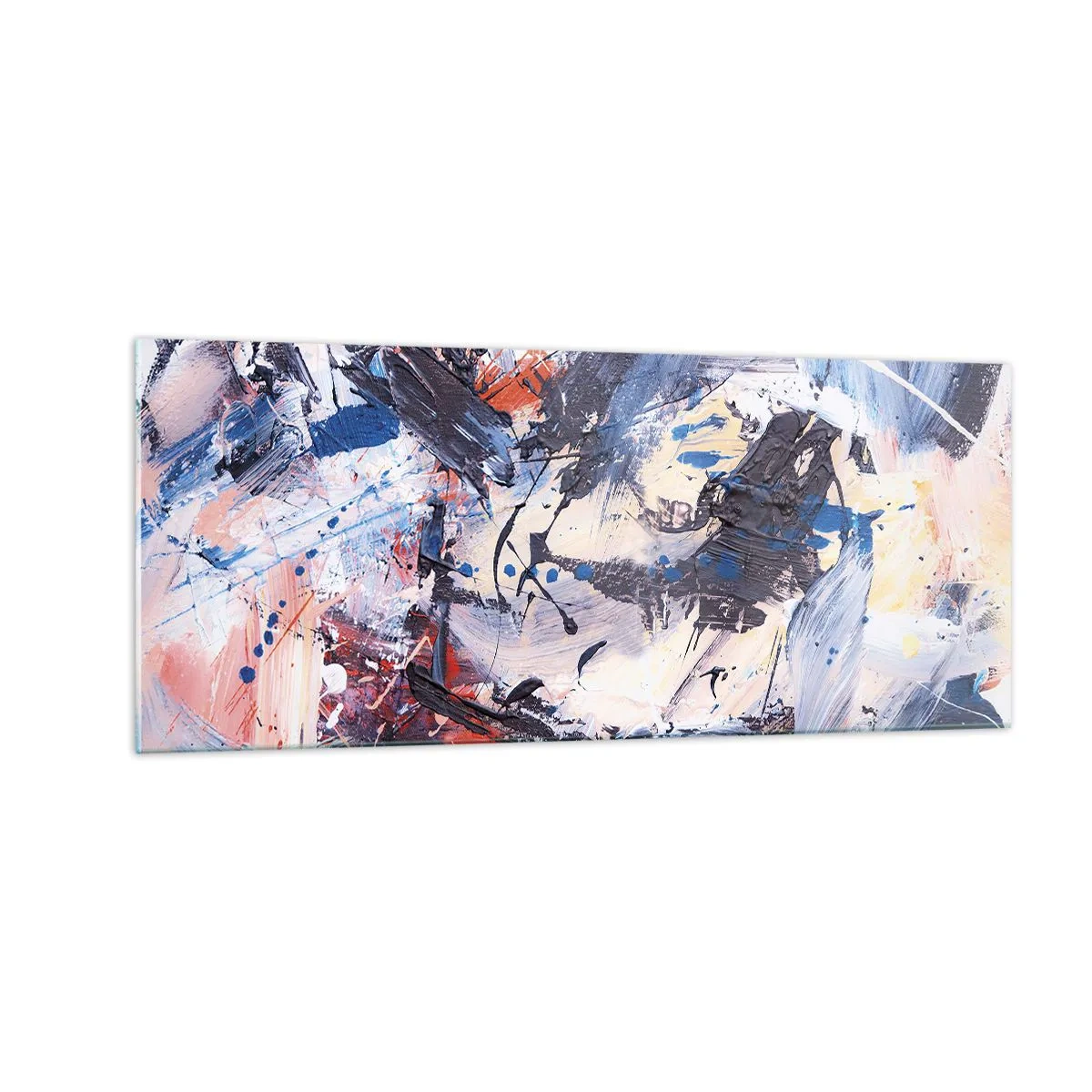 Glastavla - Bild på glas - Abstraktionen galna dans - 100x40 cm