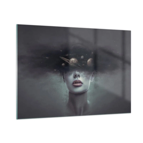 Glastavla - Bild på glas - Och planeterna blir galna... - 100x70 cm