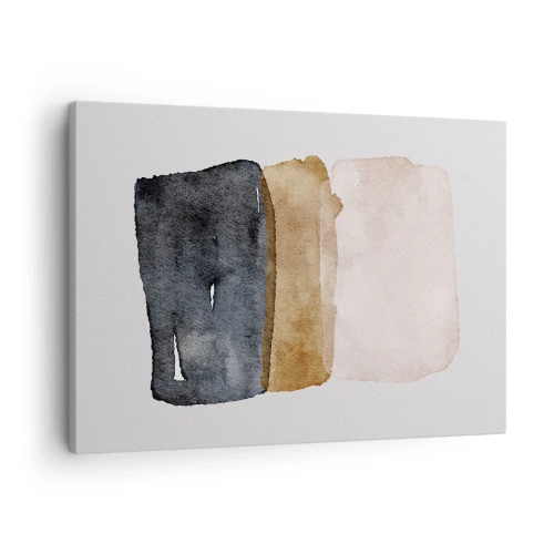 Canvastavla - Bild på duk - En minimalistisk komposition av tre rektanglar i jordnära nyanser. - 70x50cm - Komposition av jordens färger - Modern väggdekoration för vardagsrum och sovrum ARTTOR