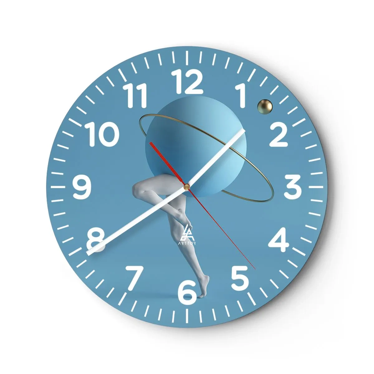 Väggklocka - Klocka på glas - Och planeterna blir galna - 40x40 cm