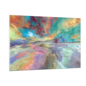 Glastavla - Bild på glas - Två himlar - 120x80 cm