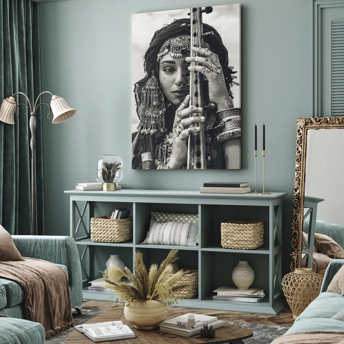 Canvastavla - Bild på duk - Bara Orientens musik - 55x100 cm