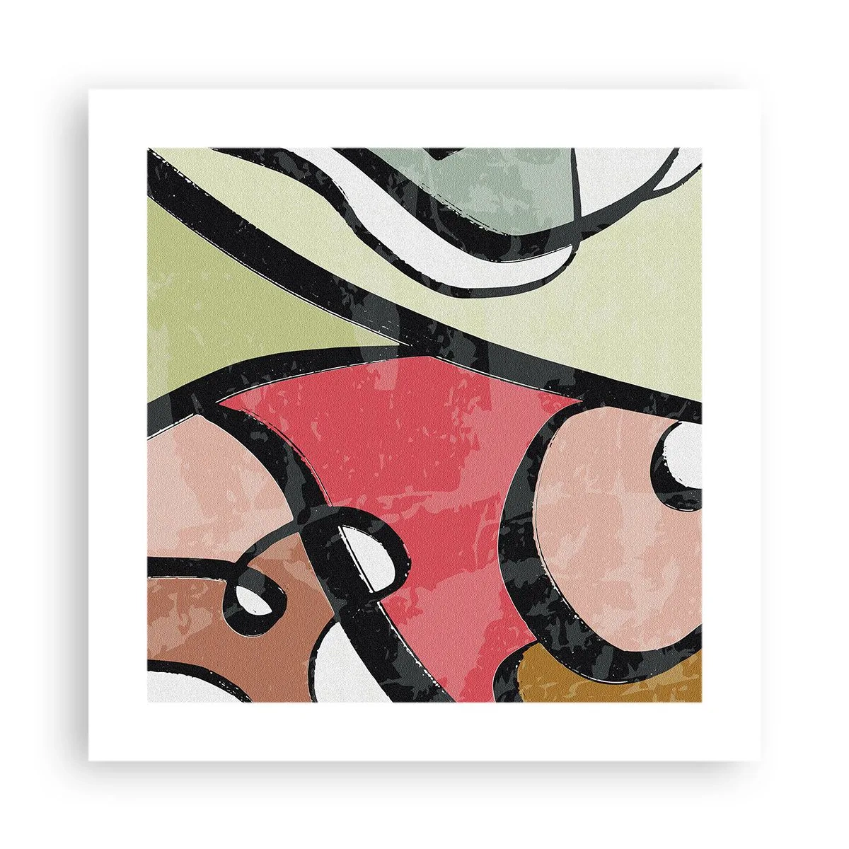 Affisch - Pirouetter bland färger - 40x40 cm