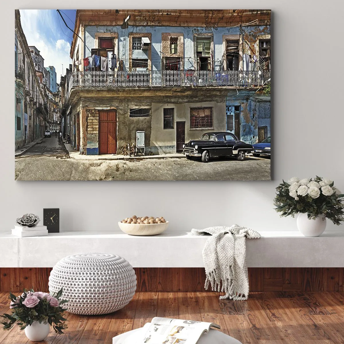 Canvastavla - Bild på duk - Havana stämning - 100x70 cm