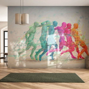 Fototapet Premium Canvas - Rörelsens harmoni - Abstraktion, Man, Sport - 300x210 cm