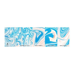 Provbit av självhäftande fototapet Deluxe Sticker - Utspilld turkos - Abstraktion, Bit, Modernt mönster - 100x30 cm