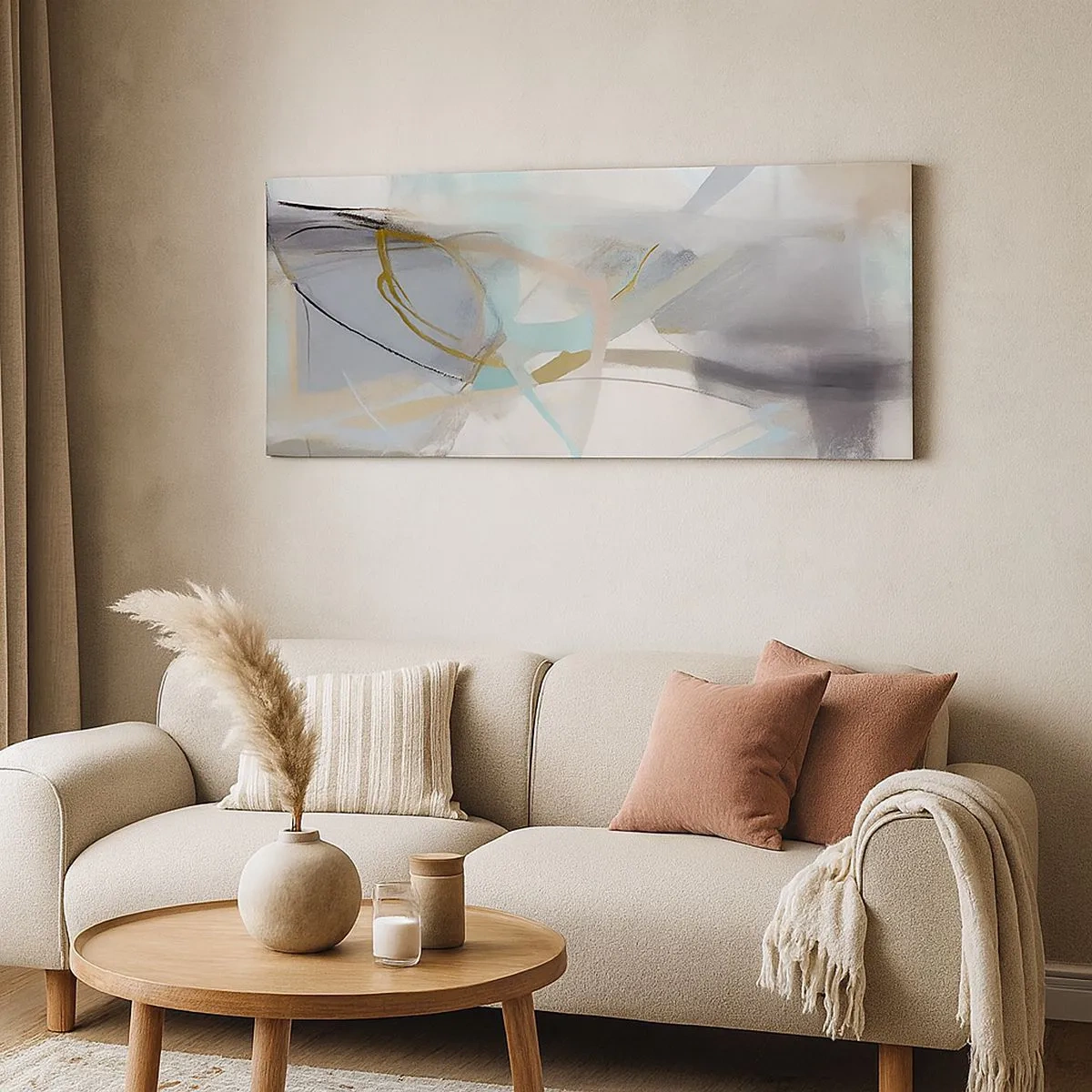 Canvastavla - Bild på duk - Dimmig abstraktion - 100x40 cm