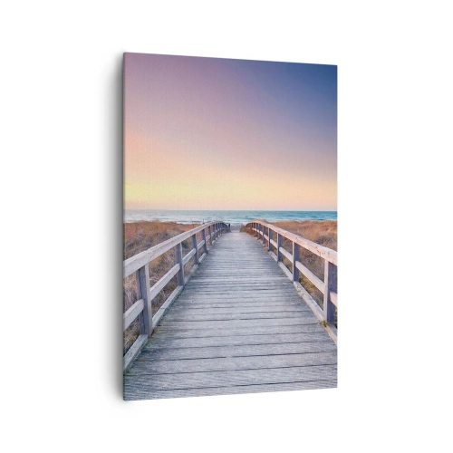 Canvastavla - Bild på duk - Kvällssken i Östersjön - 70x100 cm