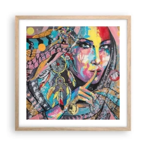 Affisch i ram av ljusek - Var tyst tills du förstår - 50x50 cm