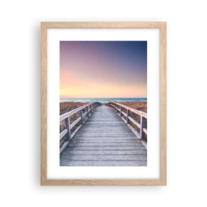 Affisch i ram av ljusek - Kvällssken i Östersjön - 30x40 cm