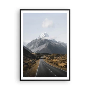 Affisch i svart ram - Väg till fjällens hjärta - 70x100 cm