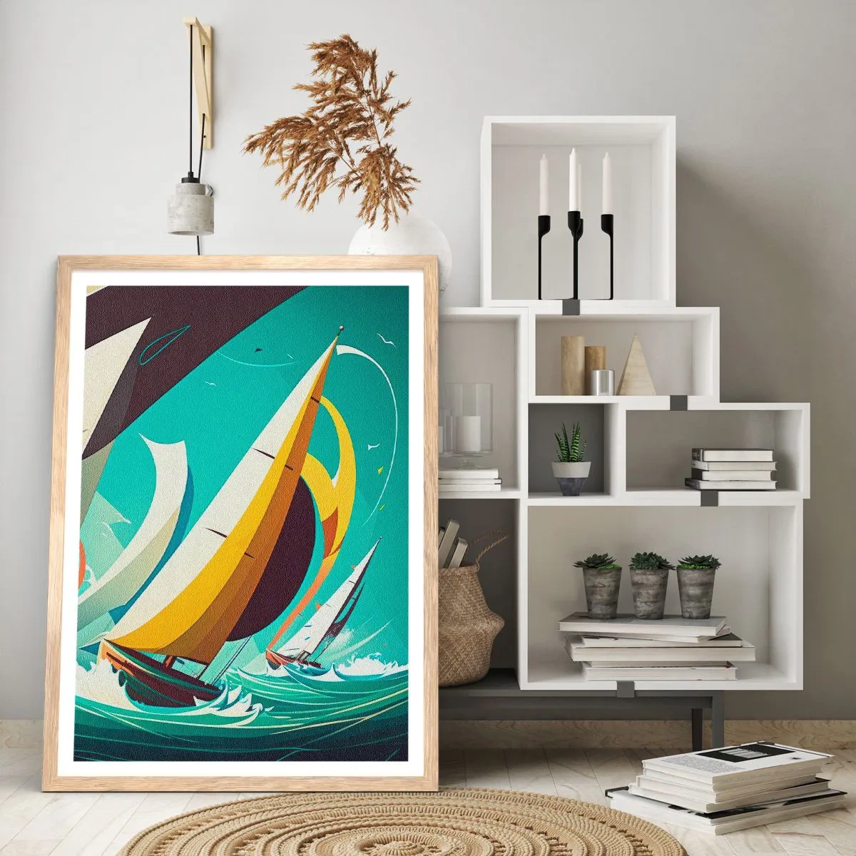 Affisch i ram av ljusek - Icke rädda för elementen - 70x100 cm