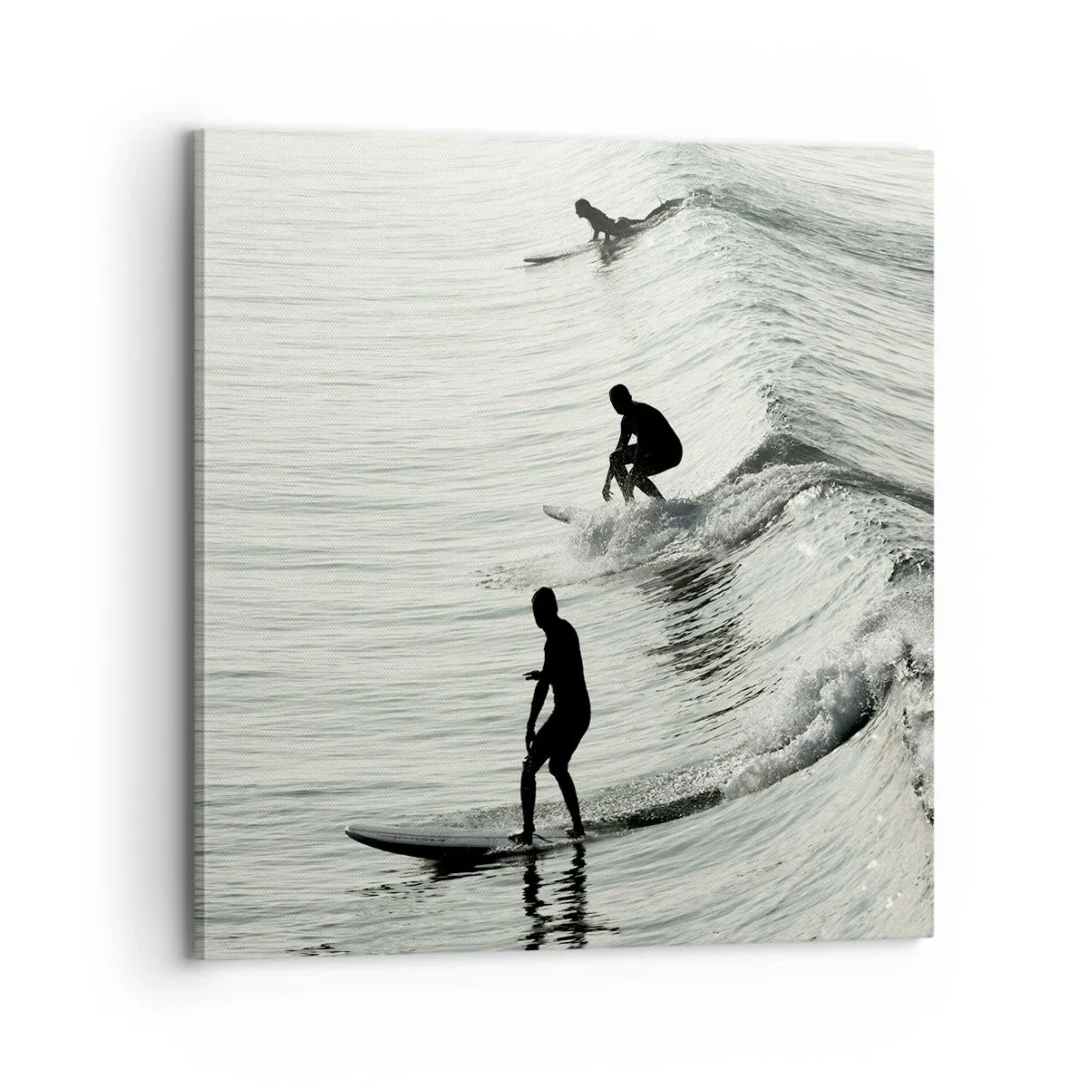 Canvastavla - Bild på duk - Att möta vågen - 70x70 cm