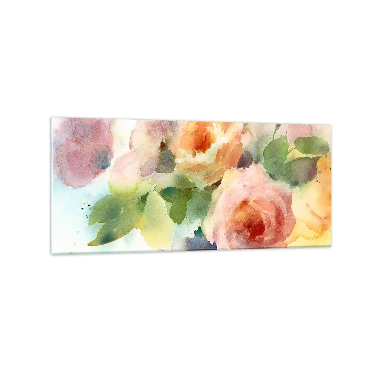 Glastavla - Bild på glas - Delikat som en akvarell - 120x50 cm