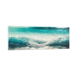 Glastavla - Bild på glas - Lugnet i havet - 90x30 cm
