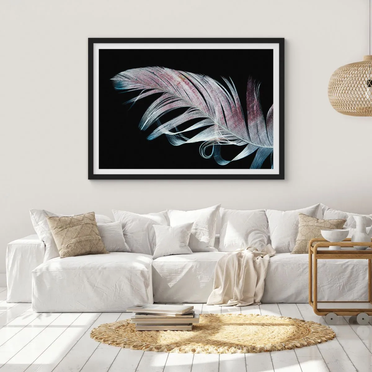 Affisch i svart ram - Tänk på smekning - 70x50 cm