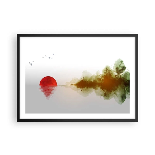 Affisch i svart ram - Ett löfte om lugn - 70x50 cm