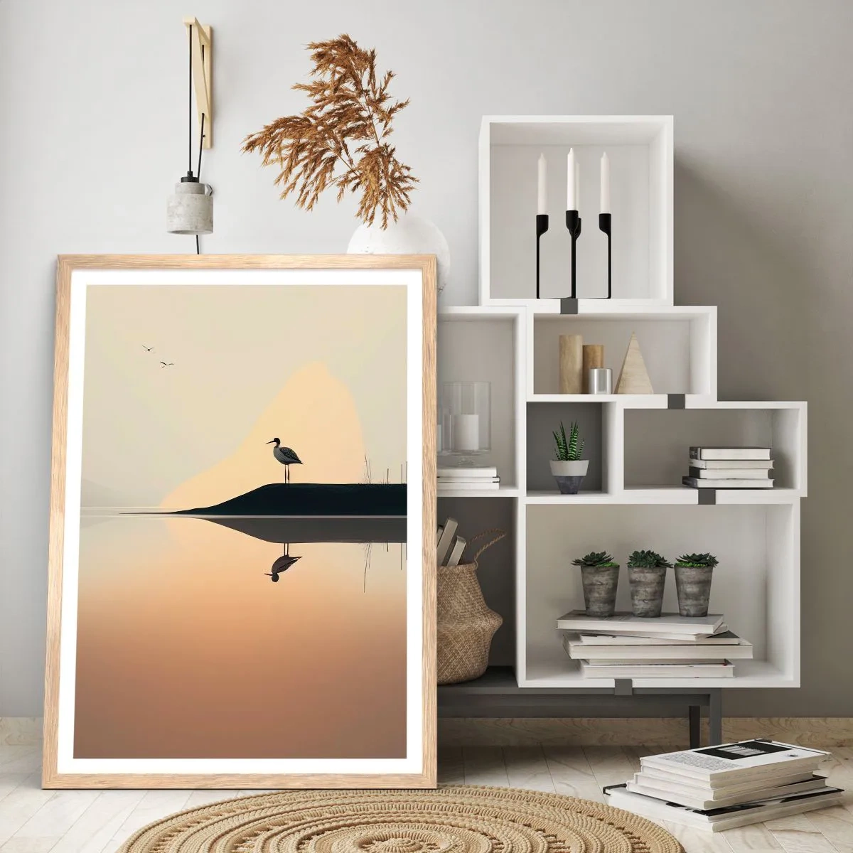 Affisch i ram av ljusek - Herre på sjön - 70x100 cm