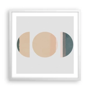 Affisch i vit ram - Hjul efter hjul - 50x50 cm