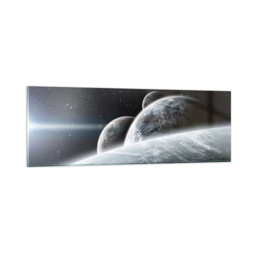 Glastavla - Bild på glas - Sfärers rymdmusik - 90x30 cm