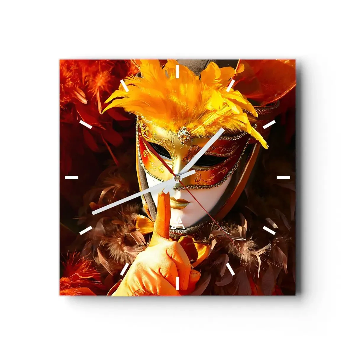 Väggklocka - Klocka på glas - Hemligheten är en del av spelet - 40x40 cm