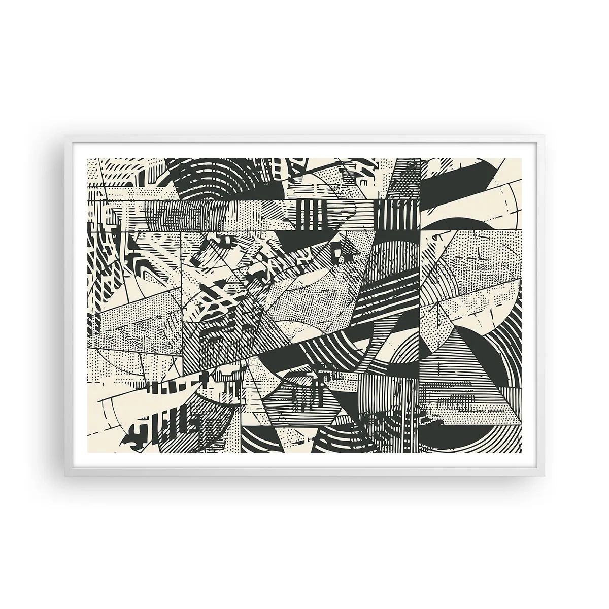 Affisch i vit ram - Nutidens dynamik - 100x70 cm