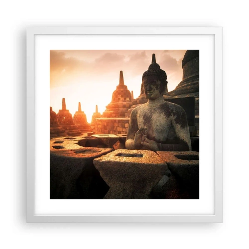 Affisch i vit ram - Stora visdomens väder - 40x40 cm