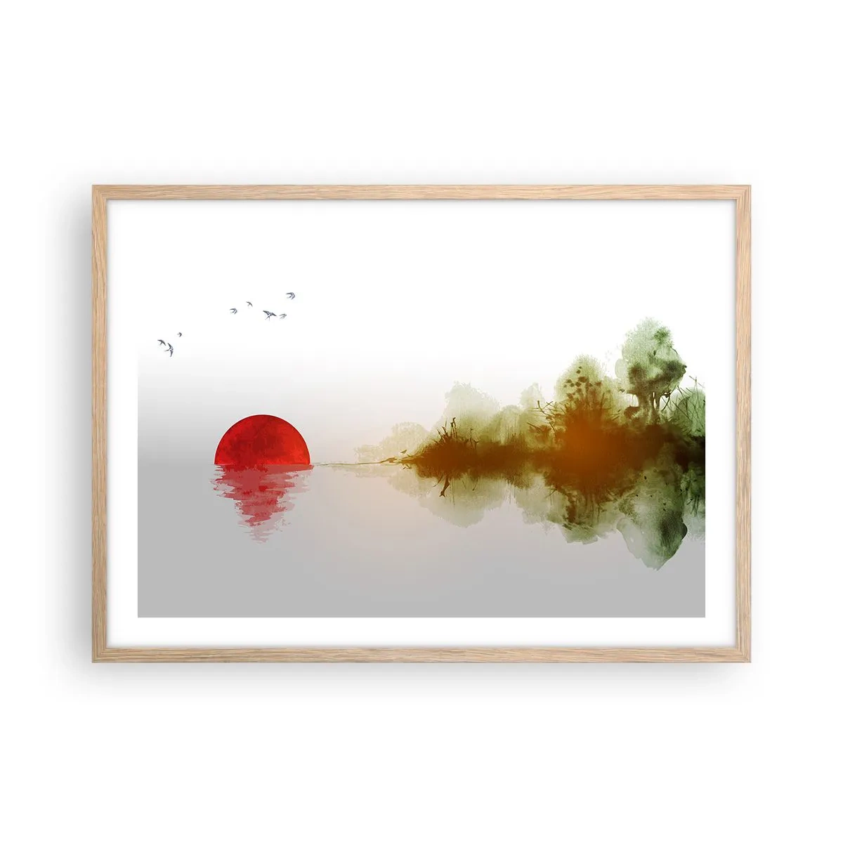 Affisch i ram av ljusek - Ett löfte om lugn - 70x50 cm