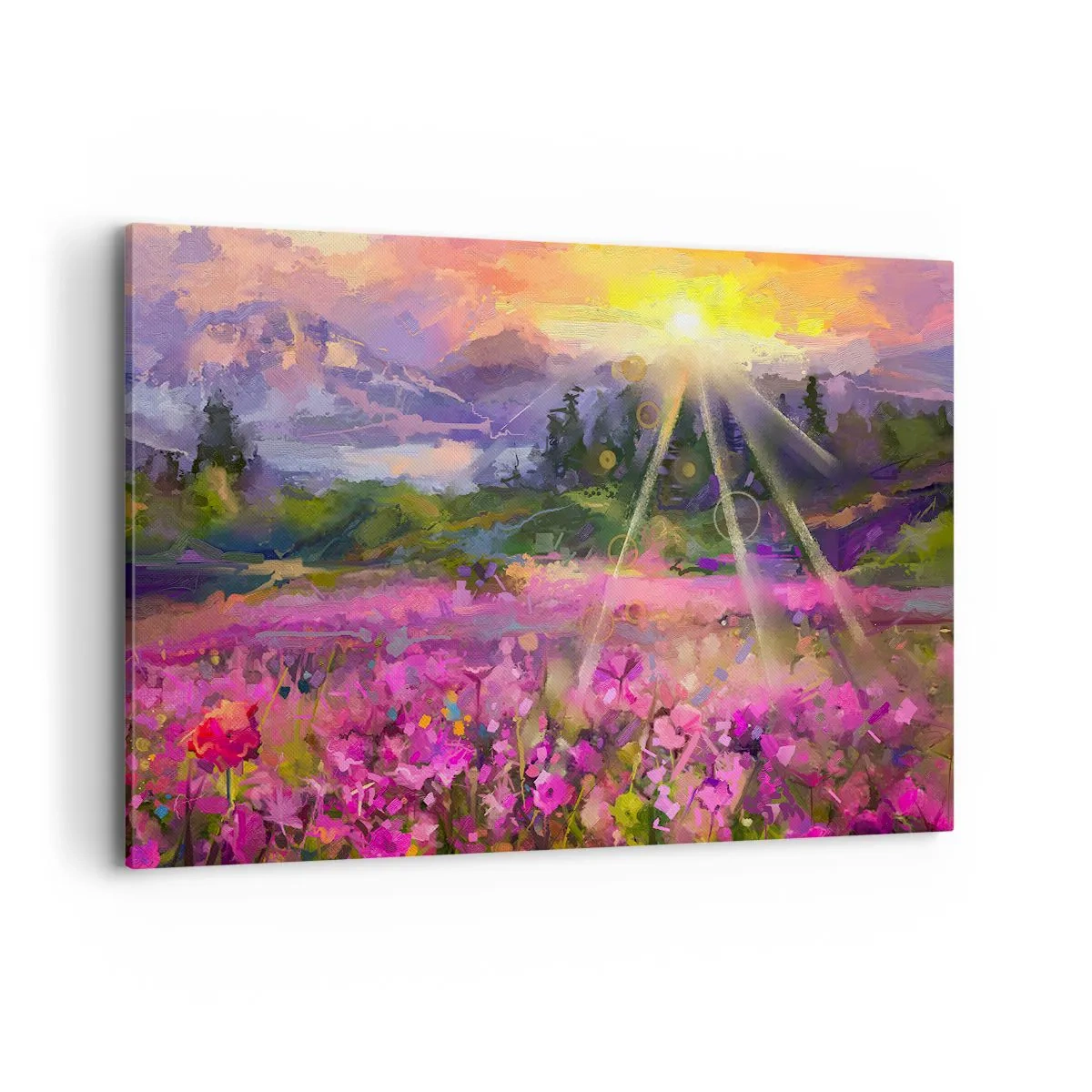 Canvastavla - Bild på duk - I dalen under solens beskydd - 120x80 cm