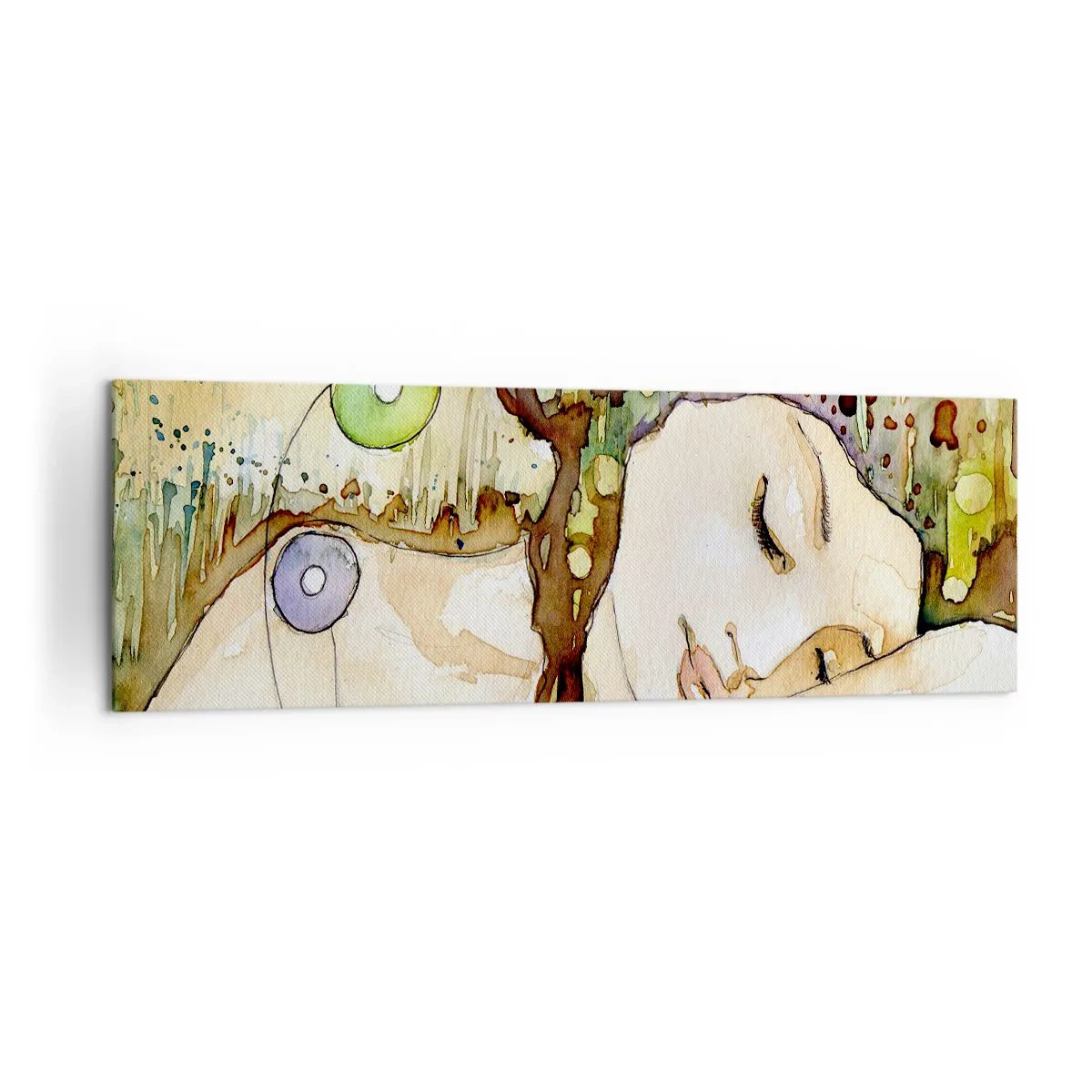 Canvastavla - Bild på duk - Smaragd-viol dröm - 160x50 cm