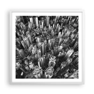 Affisch i vit ram - Hela tiden högre och högre - 60x60 cm