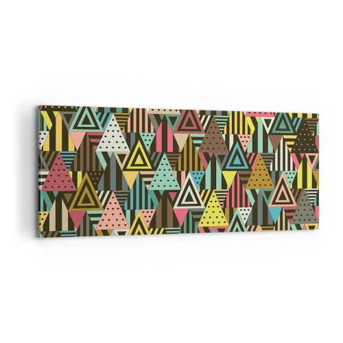 Canvastavla - Bild på duk - Trianglar - 100x40 cm