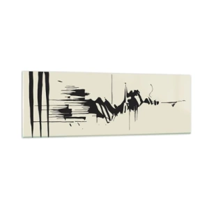 Glastavla - Bild på glas - Skyndsam abstraktion - 90x30 cm