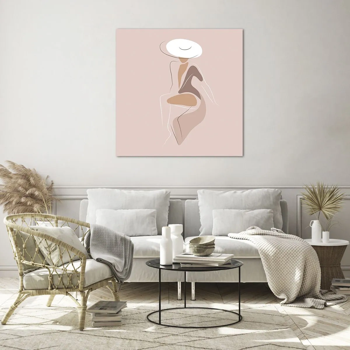 Glastavla - Bild på glas - Att vara dam - 70x70 cm
