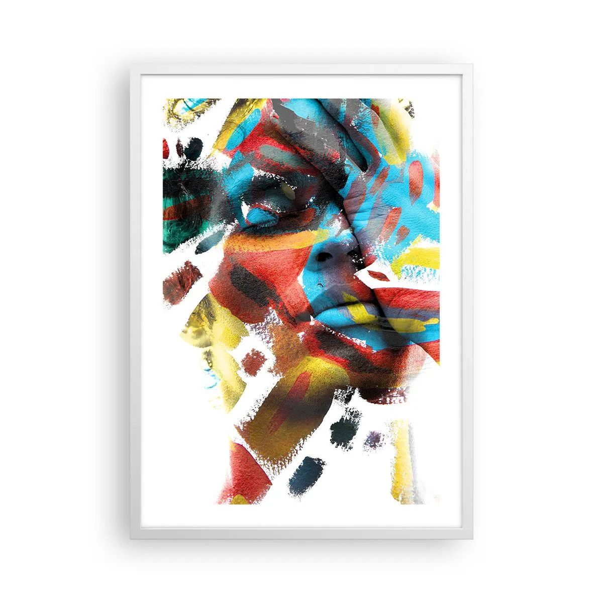 Affisch i vit ram - Färgrik personlighet - 50x70 cm