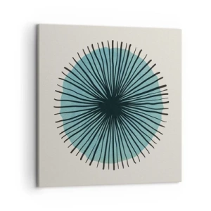 Canvastavla - Bild på duk - Radier mot blått - 60x60 cm