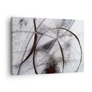 Canvastavla - Bild på duk - Abstrakta linjer och former i nyanser av grått och svart - 70x50cm - Futuristisk fantasi - Modern väggdekoration för vardagsrum och sovrum ARTTOR