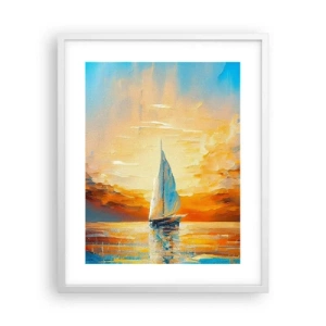 Affisch i vit ram - Segla i gult - 40x50 cm