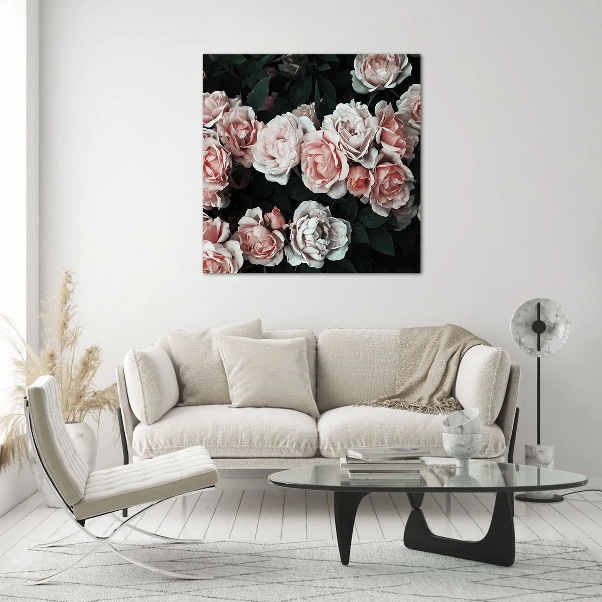 Glastavla - Bild på glas - Rosansamble - 50x50 cm
