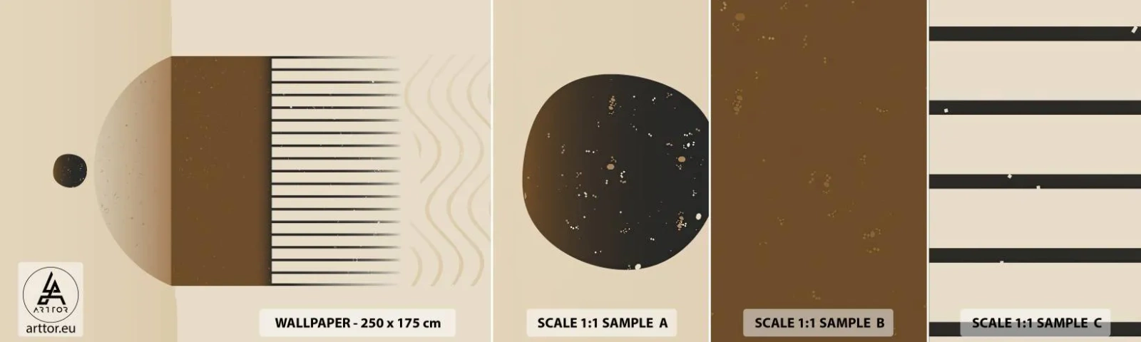 Provbit av självhäftande fototapet Deluxe Sticker - Olika tillstånd - Abstraktion, Bit, Minimalism - 100x30 cm