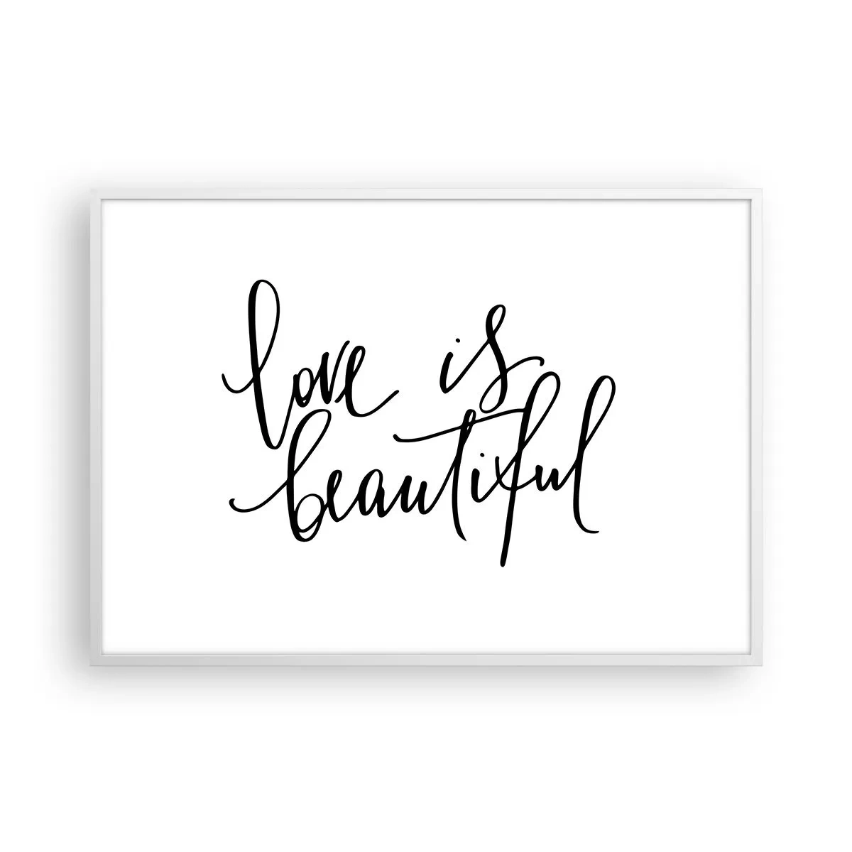 Affisch i vit ram - Läs och upprepa - 100x70 cm