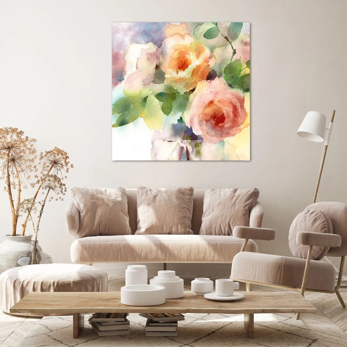 Canvastavla - Bild på duk - Delikat som en akvarell - 50x50 cm