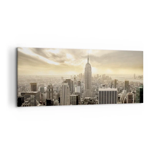 Canvastavla - Bild på duk - New York i grånyanser - 120x50 cm