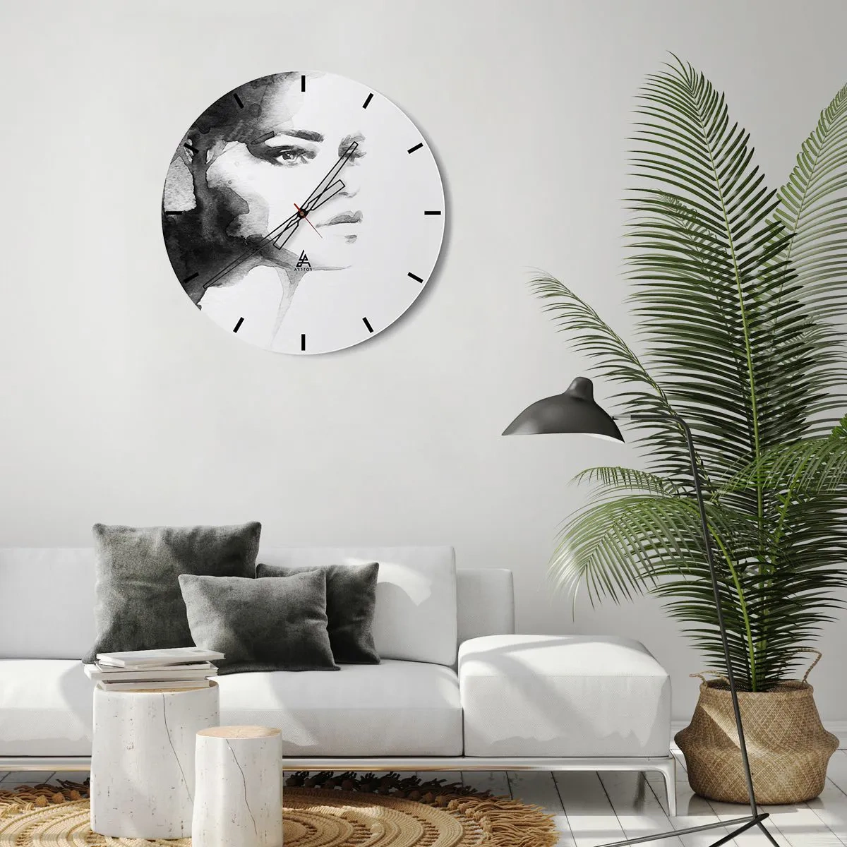 Väggklocka - Klocka på glas - Skapad av hemlighet och dimma - 40x40 cm